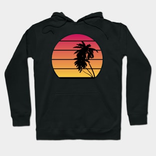 Retro Sunset and Palm Trees Hoodie